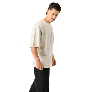 เสื้อยืดแขนสั้นผู้ชายไซส์ใหญ่ ทรงหลวม สไตล์ลำลอง สตรีทแฟชั่น ผ้าฝ้าย เหมาะสำหรับออกกำลังกาย ฝึกซ้อม รับผลิตแบบ OEM ขายส่งจำนวนมาก - Product Image 4