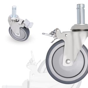 โต๊ะสแตนเลสอุตสาหกรรมขนาด5นิ้วพร้อมล้อ TPR ห้องครัวพร้อมล็อค - Product Image 1