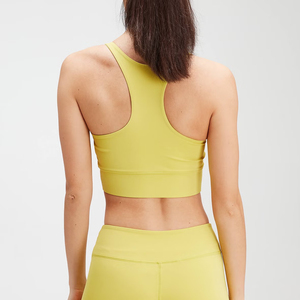 Women's Yoga Sports Bra with Spandex/Polyester Medium Support U-NECK <b>Adjustable</b> <b>Straps</b> Breathable Front Logo Position - Product Image 2