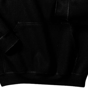 Sweat-shirt à capuche pour femme noire, avec logo brodé or et bleu, motif graphique sur le devant, manches longues, en molleton, style décontracté streetwear - Product Image 3