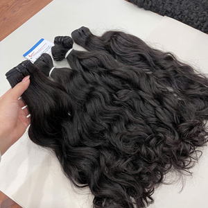 Extensions de cheveux ondulés naturels tendance, 100 % cheveux vietnamiens, mèches épaisses avec pointes pleines, finition haut de gamme, stock massif disponible - Product Image 3
