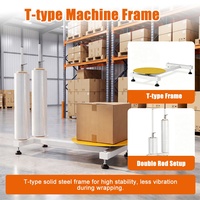 Distributeur de film étirable portable pour table basse, avec plateau porte-outils, pour emballage manuel de palettes et de cartons
