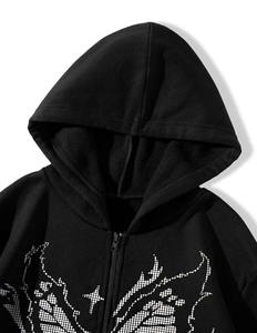 Sweat à capuche pour homme de qualité supérieure, motif streetwear, 100% coton, impression en relief araignée, 450 g/m², sweats à capuche et sweat-shirts - Product Image 6
