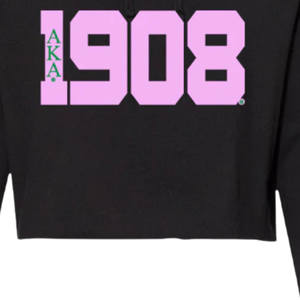 เสื้อฮู้ดครอป AKA Black Excellence สำหรับผู้หญิง ผ้าฟลีซ สีดำ สีเทา แขนยาว สวมใส่สบาย - Product Image 5
