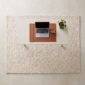 Tapis texturé fait main en laine bouclée tissée à la main, antidérapant, couleur unie, avec support en toile de coton, très demandé - Product Image 1