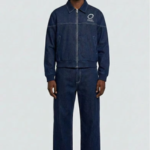 Chaqueta de Mezclilla Larga para Hombre, Invierno 2025, Transpirable, con Diseño Bordado en Algodón, Chaqueta de Mezclilla Sostenible, Unisex - Product Image 1