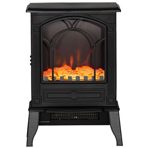 Caminetto Elettrico Indipendente da 750W/1500W con Effetto Fiamma Realistico e Protezione dal Surriscaldamento, Mantello Nero - Product Image 1