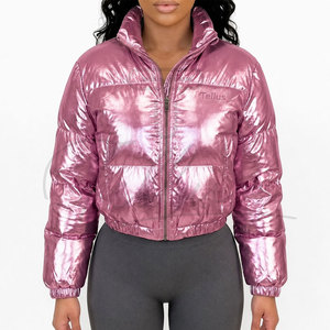 New Fashion Winter Quilted Ladies <b>Padded</b> Puffer Jacket <b>Padded</b> Jacket for Women's Custom Shine Puffer Jacket for Women - Product Image 1