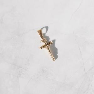 Collar con Colgante de Cruz Chapado en Oro con Jesucristo, Joyería Religiosa Cristiana, Diseño de Cadena de Cuerda Unisex - Product Image 3
