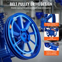 Kepala Pompa Kompresor Udara Piston 3 Silinder 10HP 17.5CFM Berpelumas Oli dengan Desain Tipe V Dua Tahap - Baru
