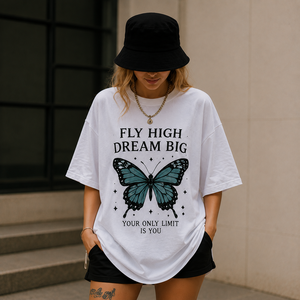 T-shirt décontracté pour femme, coupe oversize, col rond, épaules tombantes, manches mi-longues, respirant, tricoté, imprimé par transfert thermique, logo brodé, 100% coton - Product Image 1