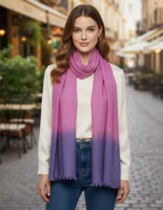 100% LINEN OMBRE SHADED <b>SHAWL</b> OR <b>SCARF</b> - Product Image 5