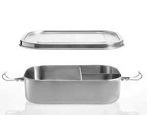 Rectangle Stainless Steel <b>Lunch</b> <b>Box</b> With Removable Compartment Tray Mini Meal Prep <b>Box</b> Eco Friendly Metal Bento <b>Box</b> - Product Image 2