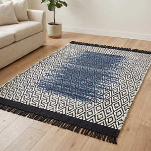 Rust Multi Stripe Handmade Leather Area <b>Rug</b> for Bedroom <b>Rustic</b> Mid Century Modern & Contemporary Home - Product Image 2