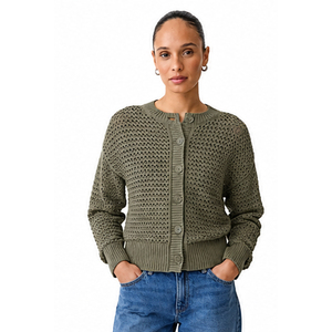 Top Design Women's Casual Wool/Cashmere <b>Varsity</b> <b>Cardigan</b> Sweater Front Logo Knit O-Neck Autumn Sweater - Product Image 1