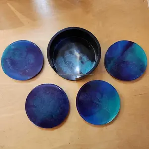 Posavasos de té de resina de alta calidad hecho a mano con diseño de lujo, estilo europeo, duradero, 4 pulgadas, logotipo de Color personalizable, alfombrillas únicas - Product Image 1