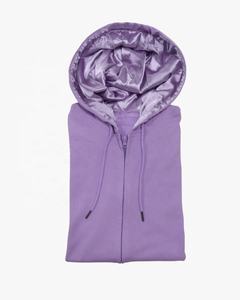 Sweat-shirt unisexe à fermeture éclair avec doublure en satin, sweat-shirt d'hiver uni pour homme, en coton molletonné, écologique, coupe-vent - Product Image 3