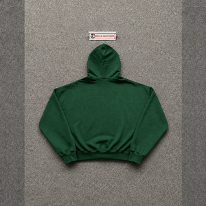 เสื้อฮู้ดซิปสีเขียวทรงโอเวอร์ไซส์ สไตล์สตรีทแฟชั่น ใส่สบาย เสื้อสเวตเชิร์ตซิปสีเขียว ผ้าฟลีซหนานุ่ม สตรีทแวร์มินิมอล ผ้าฝ้าย - Product Image 6