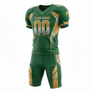 Wholesale Best Custom <b>Logo</b> Printed American Football Sports Wear Short Sleeve Uniform Shoulder Pads Breathable Available Sets - Product Image 4