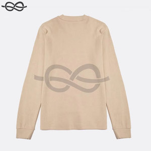 Sudadera de algodón con cuello redondo y manga larga tipo gofre, corte ajustado, diseño personalizado, venta al por mayor - Product Image 4