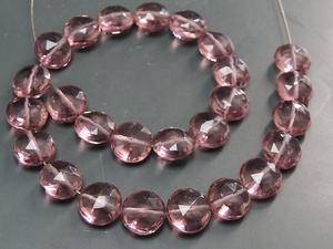 ทำด้วยมือ8X8MM เส้นใย8นิ้วโดยประมาณ kunzite สีชมพูกระดุมเหรียญคริสตัลลูกปัดแก้วแลมป์เวิร์คคริสตัลได้รับการรับรองจากบุคคลที่สาม - Product Image 2