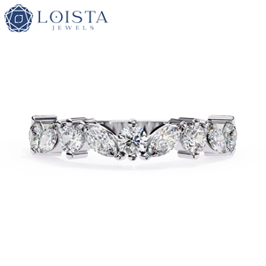 Certified Cvd Lab Grown Created Diamond 14k 18k Solid Gold Eternity Wedding Band <b>Ring</b> <b>for</b> Women <b>Man</b> Zig Zag high finishing - Product Image 1