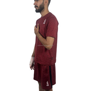 Conjunto de camisetas y pantalones cortos para hombre al por mayor, conjunto de verano, camisetas y pantalones cortos de manga corta transpirables, conjunto de pantalones cortos informales con logotipo personalizado OEM para hombre - Product Image 3