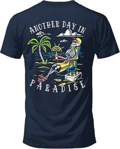 T-shirt graphique Another Day in Paradise Tropical Beach, 100 % coton, coupe classique - Product Image 1