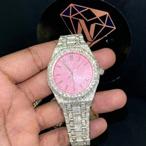 Montre pour femme Hip Hop avec cadran rose, boîtier octogonal, bracelet en acier inoxydable, mouvement à quartz analogique - Product Image 6