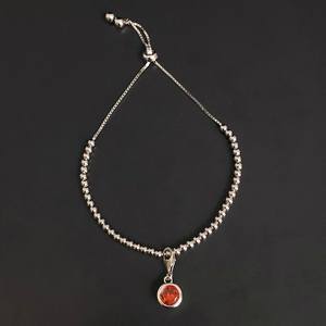 สร้อยข้อมือเงินแท้ประดับพลอยโกเมนสีแดงประจำเดือนมกราคม ของขวัญสำหรับผู้หญิง - Product Image 4