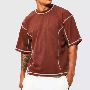 T-shirts oversize pour hommes 100% coton respirant, vêtements décontractés, tissu doux, style tendance - Product Image 5