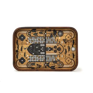 Large Wooden Rectangular Serving <b>Tray</b> For Serving Folk Floral for Home and <b>Kitchen</b> and Dinning Purpose Usage Available for Sell - Product Image 5