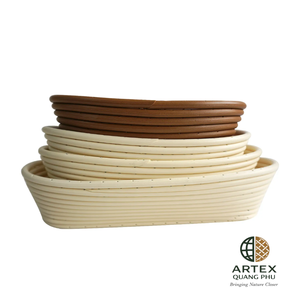 Oval Dough Proofing Basket <b>Set</b> Eco-Friendly Rattan Banneton for Bread <b>Baking</b> Vietnam ARTEX QUANG PHU - Product Image 2