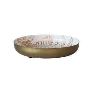 Elegante tazón de metal para servir con acabado esmaltado, perfecto para servir ensaladas, frutas, bocadillos y comidas especiales en casa. - Product Image 4