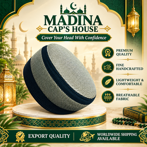 Gorro Islámico de Malla Negra de Primera Calidad con Ribete Azul Bordado, Transpirable, para Verano, Kufi, Artículos en Oferta y de Tendencia - Product Image 4