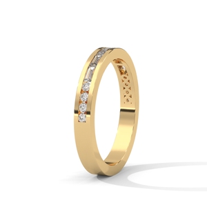 Anillo de Eternidad de Oro Amarillo de 14k con Diamantes Cultivados en Laboratorio, Corte Baguette, Anillo de Bodas para Mujer - Product Image 2