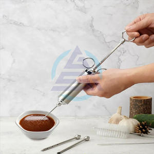 Injecteur de marinade pour viande de qualité commerciale en acier inoxydable avec 3 aiguilles à marinade professionnelles et brosse de nettoyage - Product Image 5