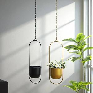 Jardinière suspendue en métal de style moderne, idéale pour une utilisation intérieure et extérieure, pour jardin, balcon, couloir et décoration intérieure, provenant d'Inde. - Product Image 4