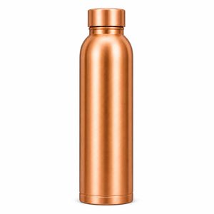 Pure <b>Copper</b> Water <b>Bottle</b> Polish Finish Leak Proof Reusable <b>Drinking</b> <b>Bottle</b> with Lid for Home Office Travel - Product Image 1