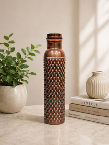 Luxury Embossed Copper <b>Water</b> <b>Bottle</b> for home office use from Indian exports international. ( CERTIFIED PURE COPPER ) - Product Image 1