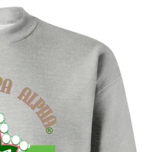 Sudadera Gris AKA con Estampado Gráfico, Cuello Redondo, Manga Larga, Puños Acanalados, Informal, para Mujer, Top de Felpa, Moda Urbana, para Uso Diario - Product Image 4