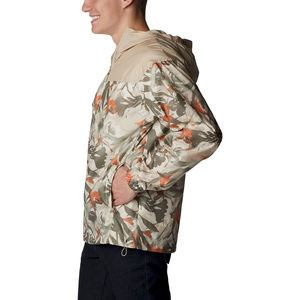 Wholesale Men's Blue Camouflage Print Hooded <b>Waterproof</b> Windbreaker <b>Jacket</b> Zip Front Outdoor Wear Regular Fit 100% Polyester - Product Image 3