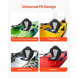 Cuscino per sedile kayak spesso 1,27 cm (0,5 pollici) per tavola da paddle universale, morbido con supporto per la schiena e borsa portaoggetti - Confezione da 1 - Product Image 5