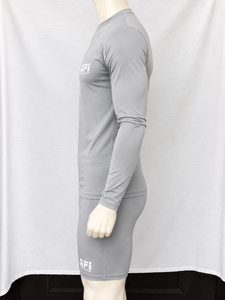 Camiseta de Compresión AFI Personalizada Unisex de Manga Larga para BJJ, Gris, Poliéster, Secado Rápido, con Logotipo Frontal Sublimado, 120g - Product Image 3