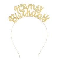 Accessoire de cheveux scintillant multicolore pour fête d'anniversaire, bandeau scintillant joyeux anniversaire