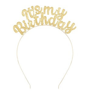 Diadema Brillante Multicolor con la Frase "Es Mi Cumpleaños", Accesorio para el Cabello para Fiestas, Diadema con Purpurina de Feliz Cumpleaños - Product Image 3