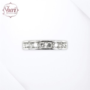 [เชอรี จิวเวลส์] แหวนทองคำขาว 18K คุณภาพสูง ดีไซน์เรียบหรู ประดับเพชรธรรมชาติเจียระไนบริลเลียนท์ ความใส SI1-2 เหมาะสำหรับงานแต่งงานและงานหมั้น - Product Image 1
