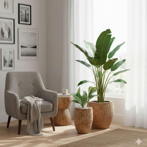 Pots décoratifs en jacinthe d'eau de haute qualité en gros avec pot intérieur en plastique pour la décoration de jardin et de maison, provenant du Vietnam - Product Image 2