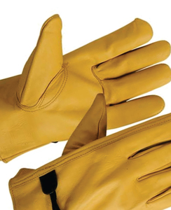 Guantes de Seguridad de Cuero Holy Signs International, Color Amarillo, Textura Lisa, Muñequera Ajustable, Antideslizantes, Resistentes a la Abrasión, Uso General - Product Image 4