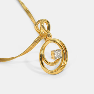 Collar con Colgante de Diamante Cultivado en Laboratorio en Espiral de Oro Amarillo - Product Image 4